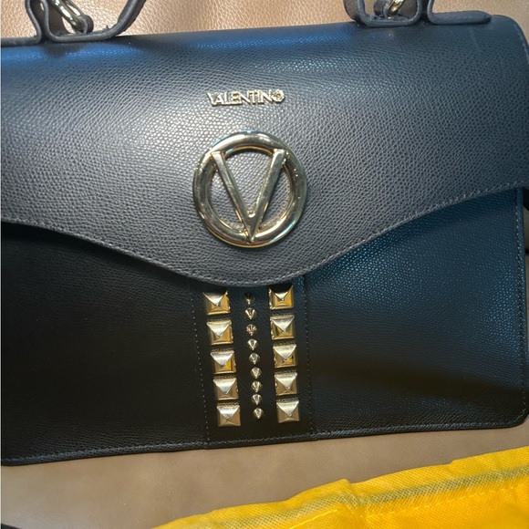 NWT Valentino Black Shoulder Bag crossbody with Gold Accents - Picture 5 of 9